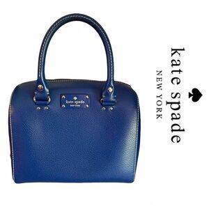 Kate Spade Wellesley Alessa Leather Satchel Boston Bag in Holiday Blue